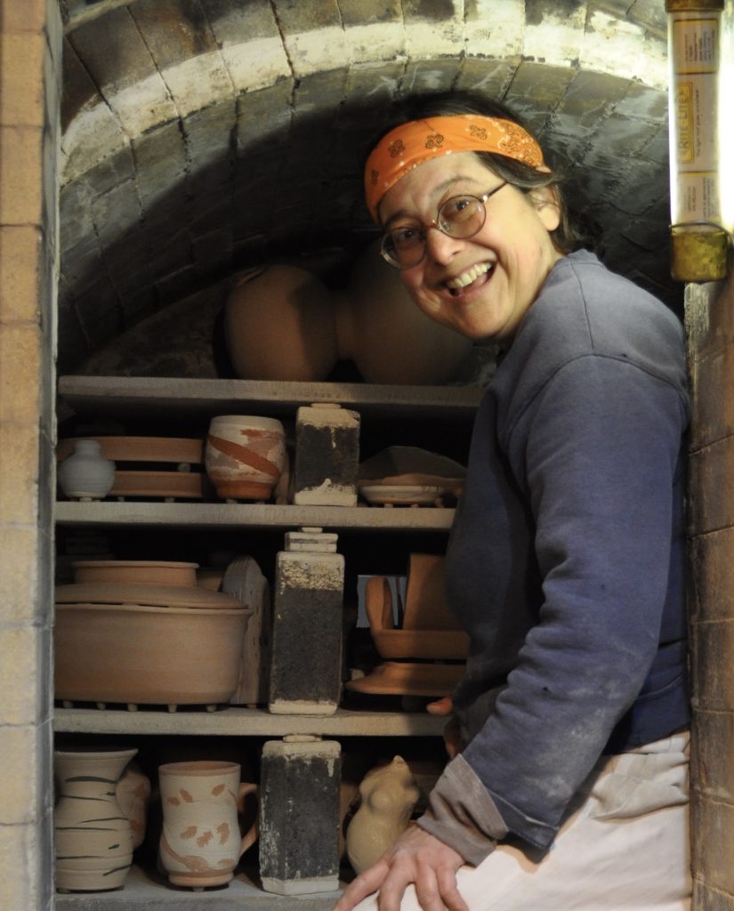Loren in her kiln